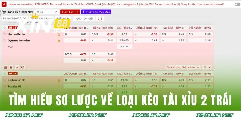 Tìm hiểu sơ lược về loại Kèo Tài Xỉu 2 Trái